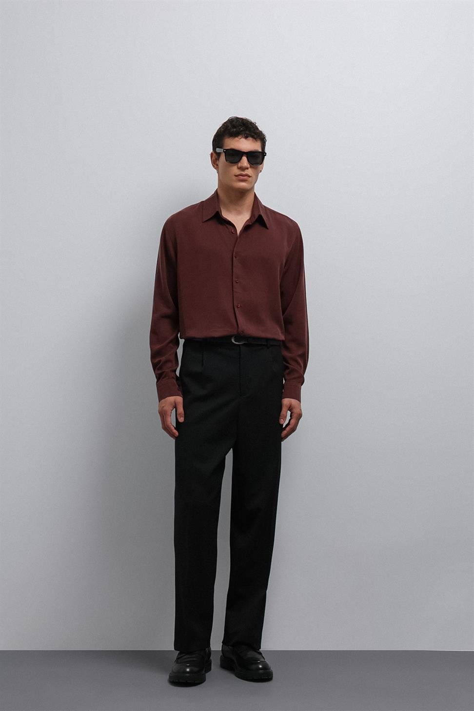 Antioch Bordo Teknik Regular Fit Erkek Gömlek