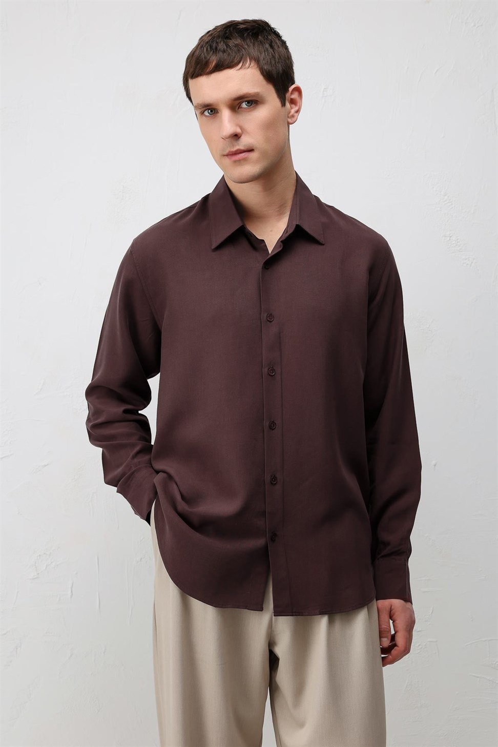 Antioch Bordo Teknik Regular Fit Erkek Gömlek