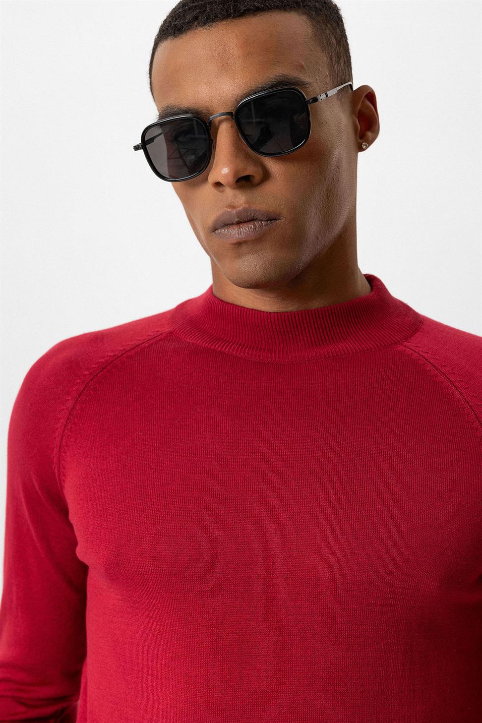 Antioch Bordo Yarım Boğazlı Erkek Triko