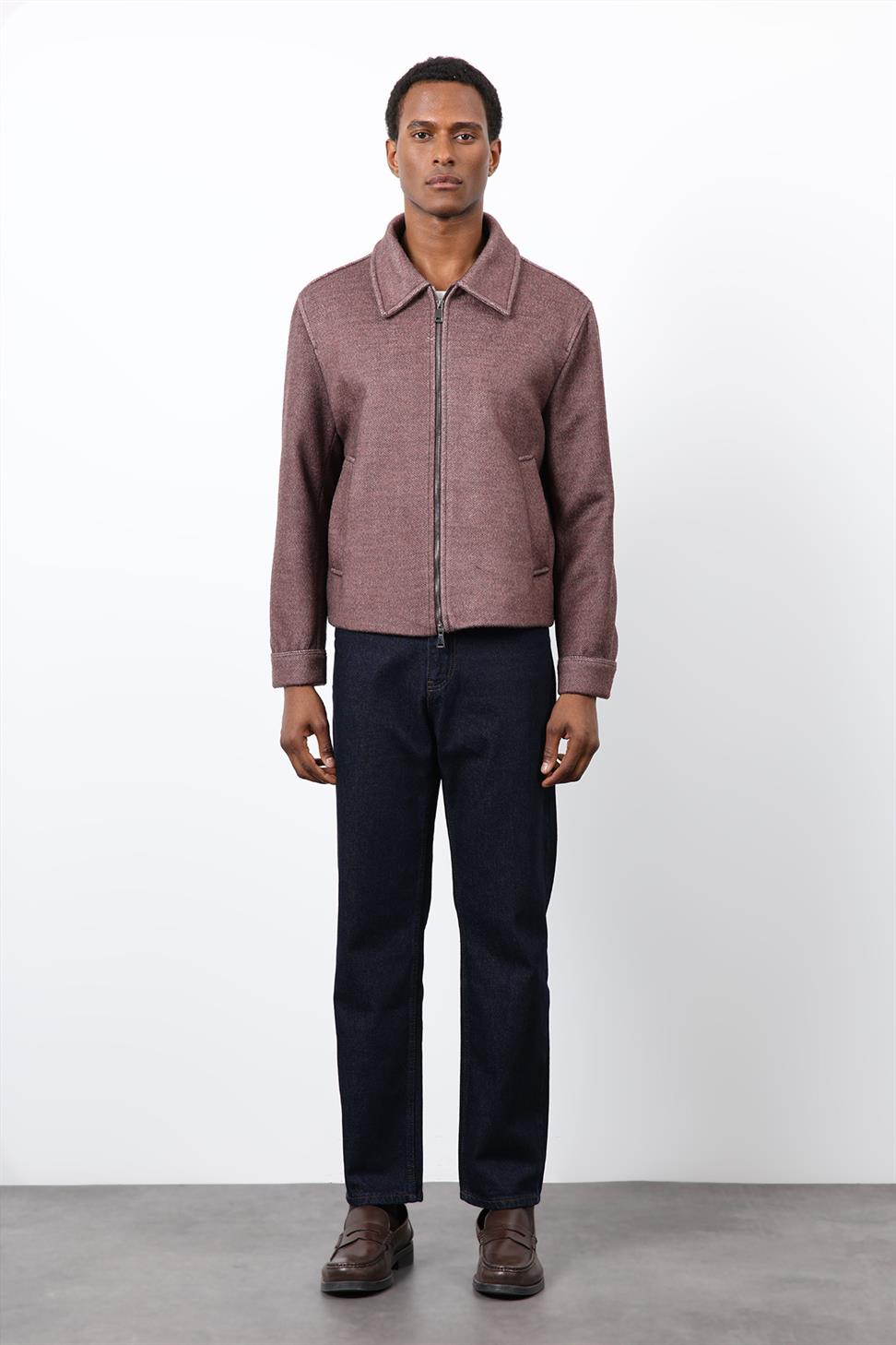 Antioch Bordo Yün Karışımlı Erkek Ceket