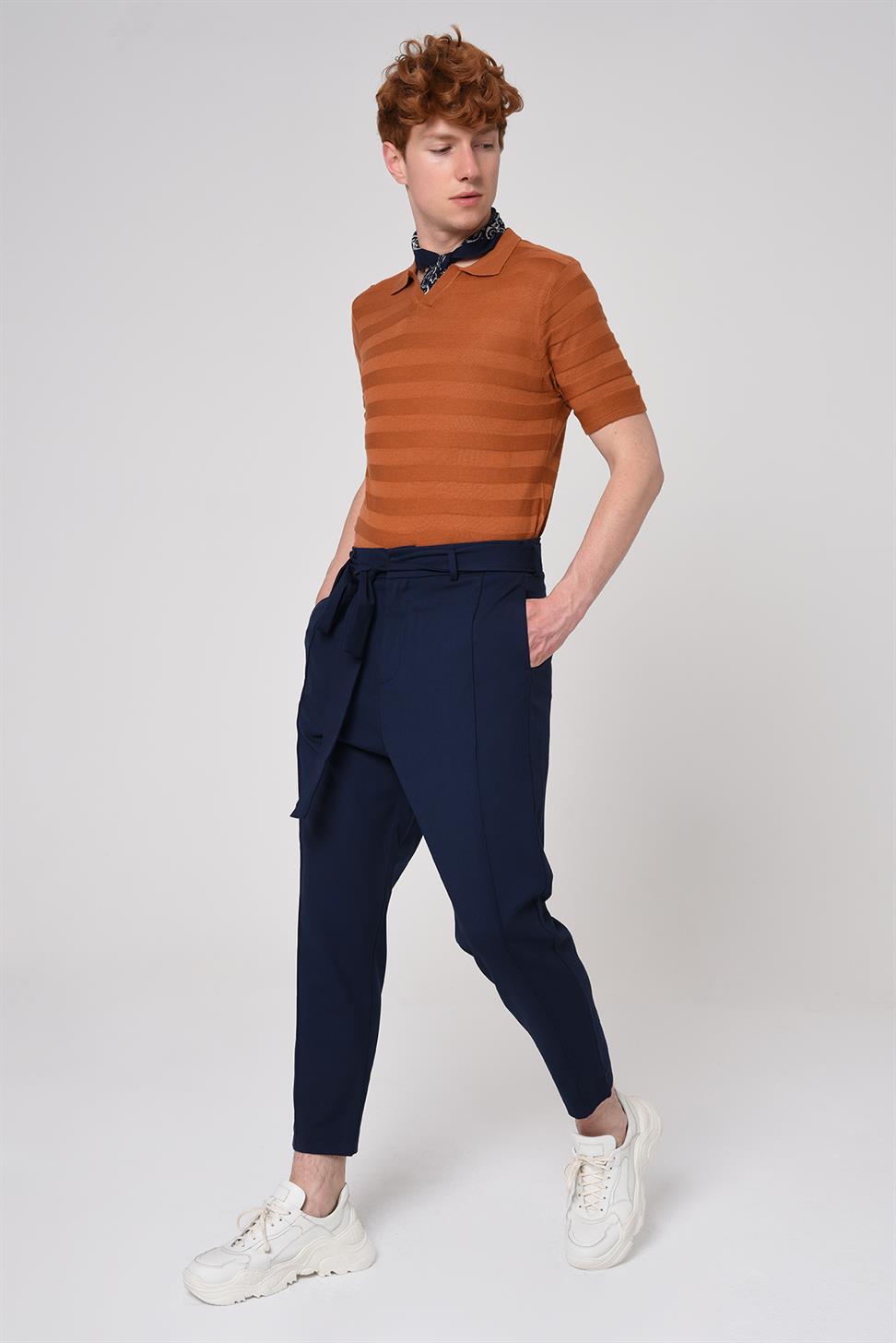 بنطال Boyfriend بحزام الخصر