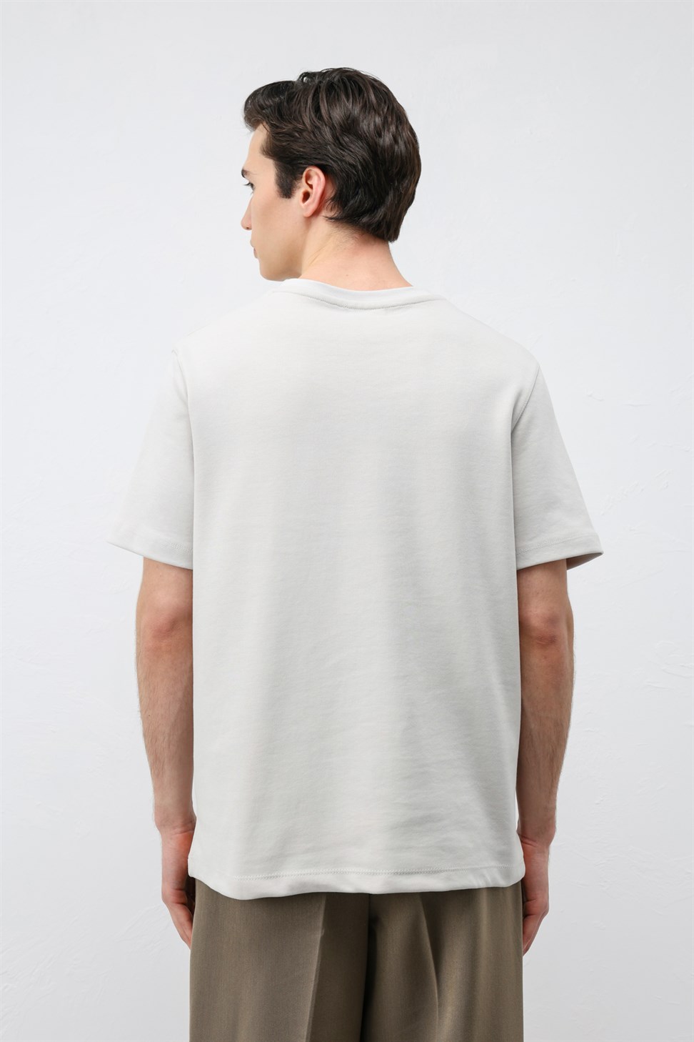 Antioch Buz Gri Regular Fit Basic Erkek T-Shirt