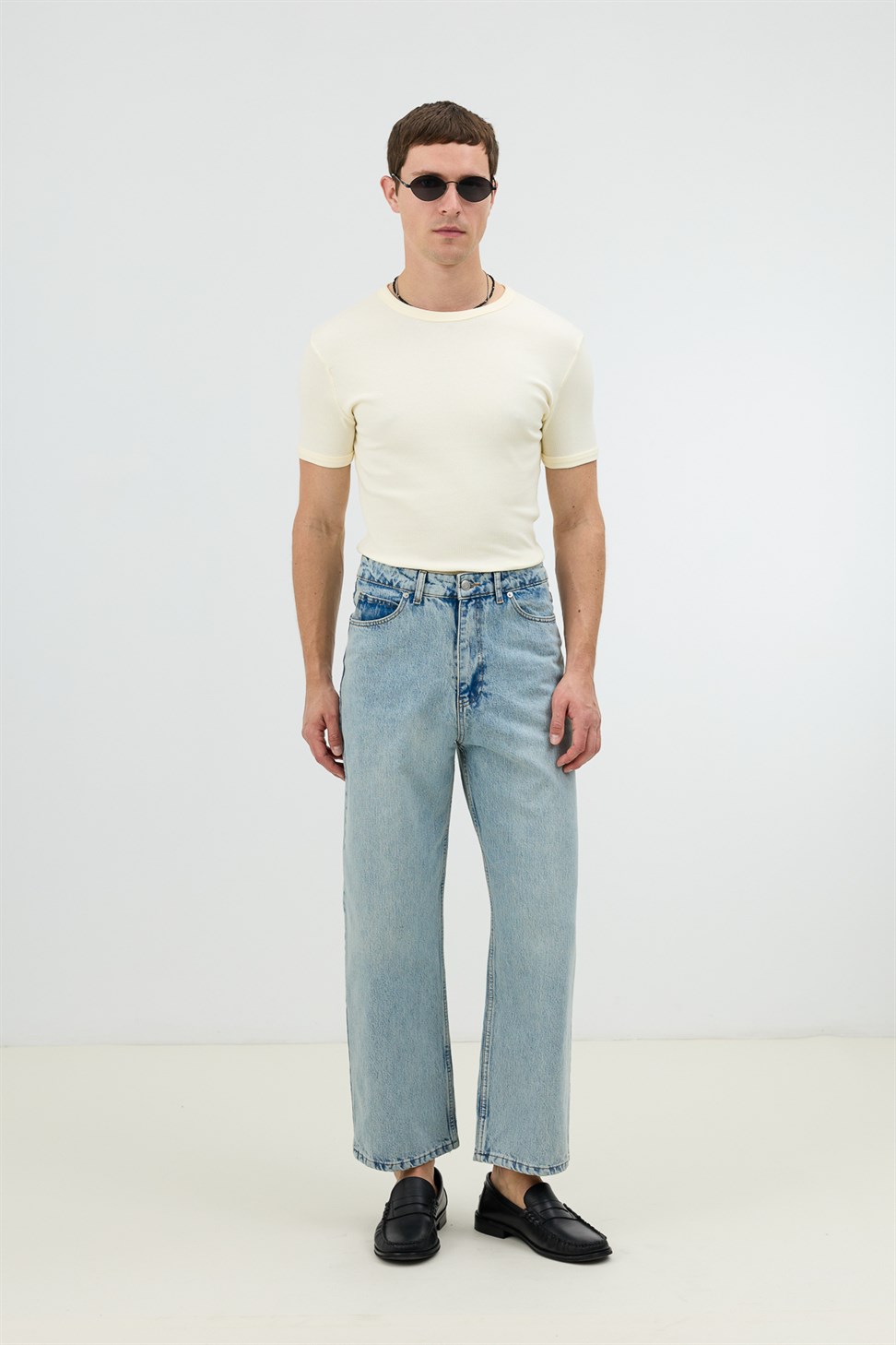 Antioch Buz Mavisi Relax Fit Erkek Jean