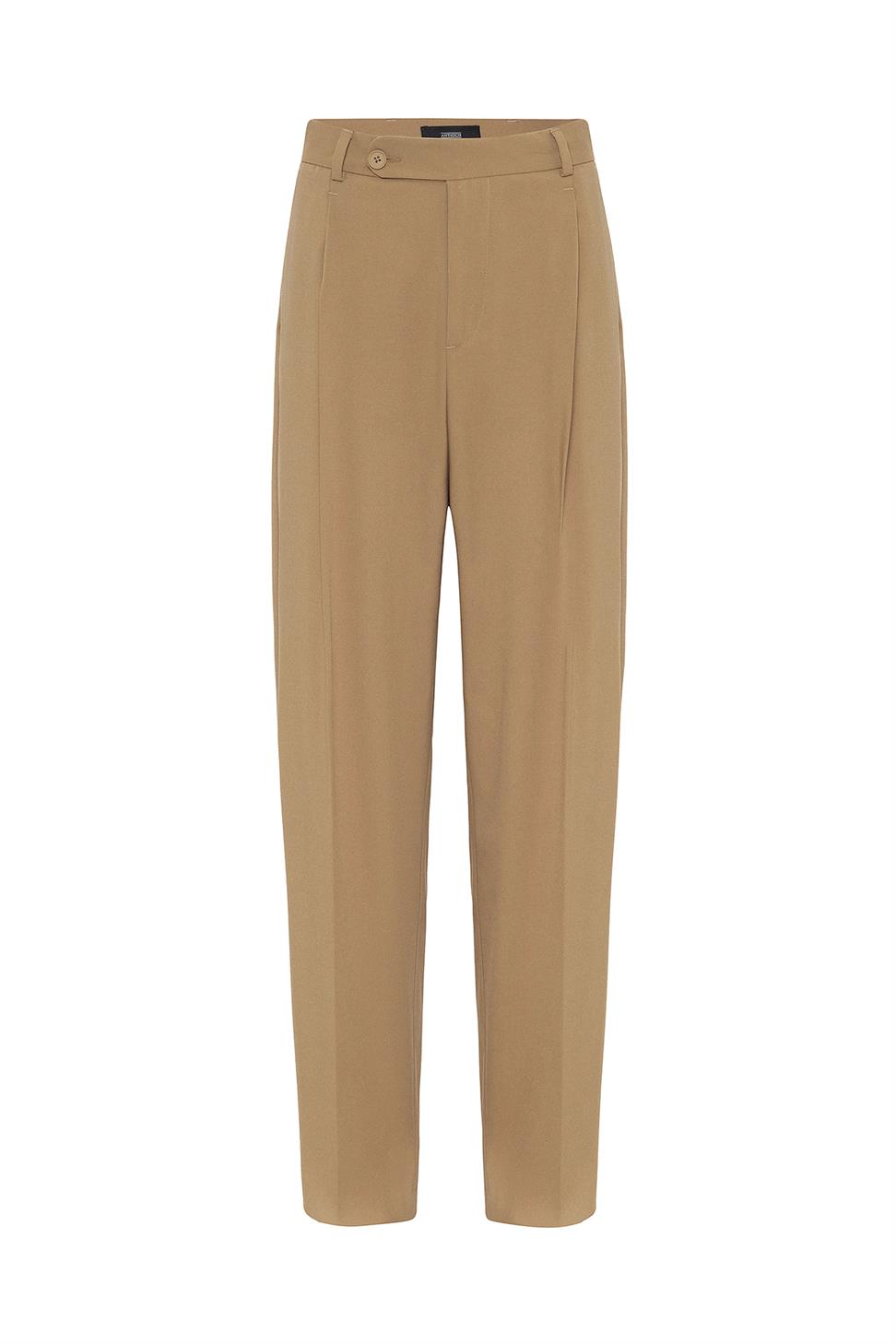 Antioch Camel Baggy Yüksek Bel Erkek Kumaş Pantolon