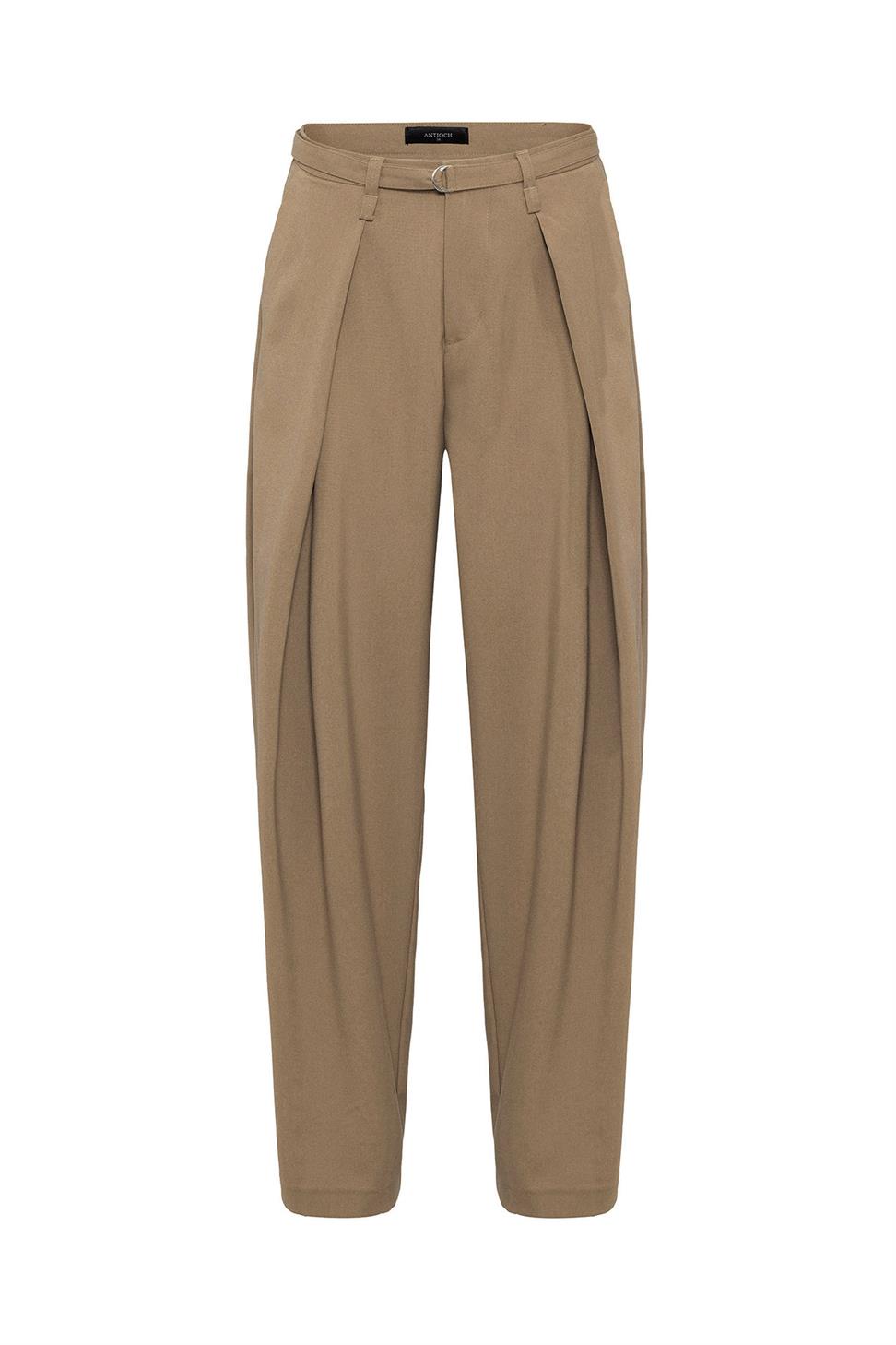 Antioch Camel Kemerli Pilili Kadın Pantolon