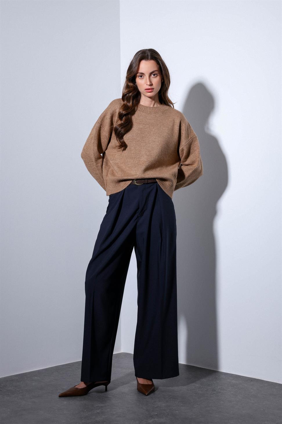 Antioch Camel Yün Karışımlı Kadın Kazak