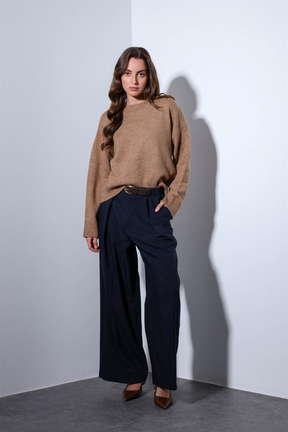 Antioch Camel Yün Karışımlı Kadın Kazak