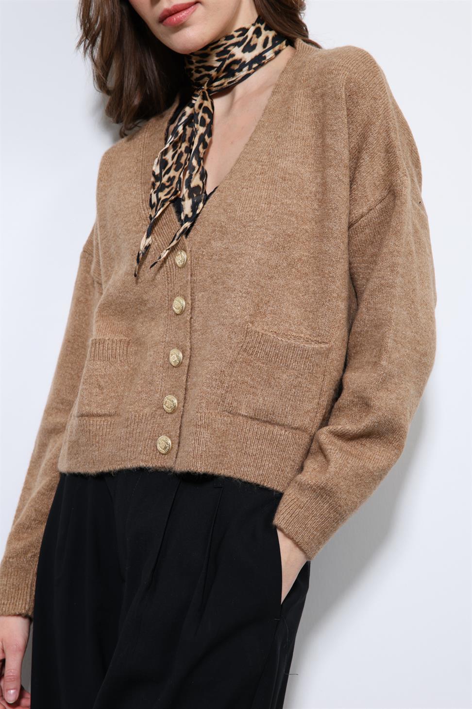 Antioch Camel Yün Karışımlı Hırka