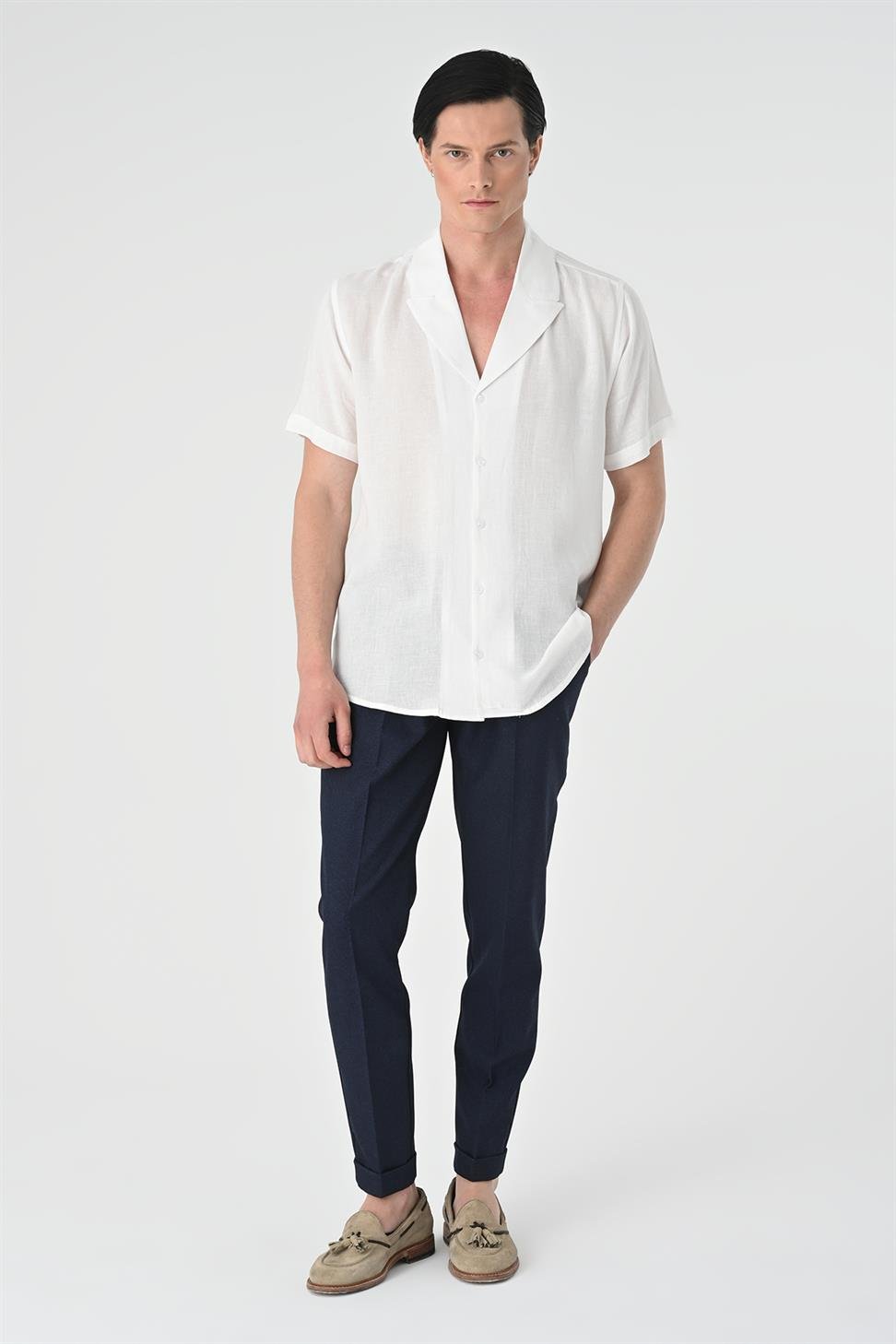 سترة طوق قميص الرجال