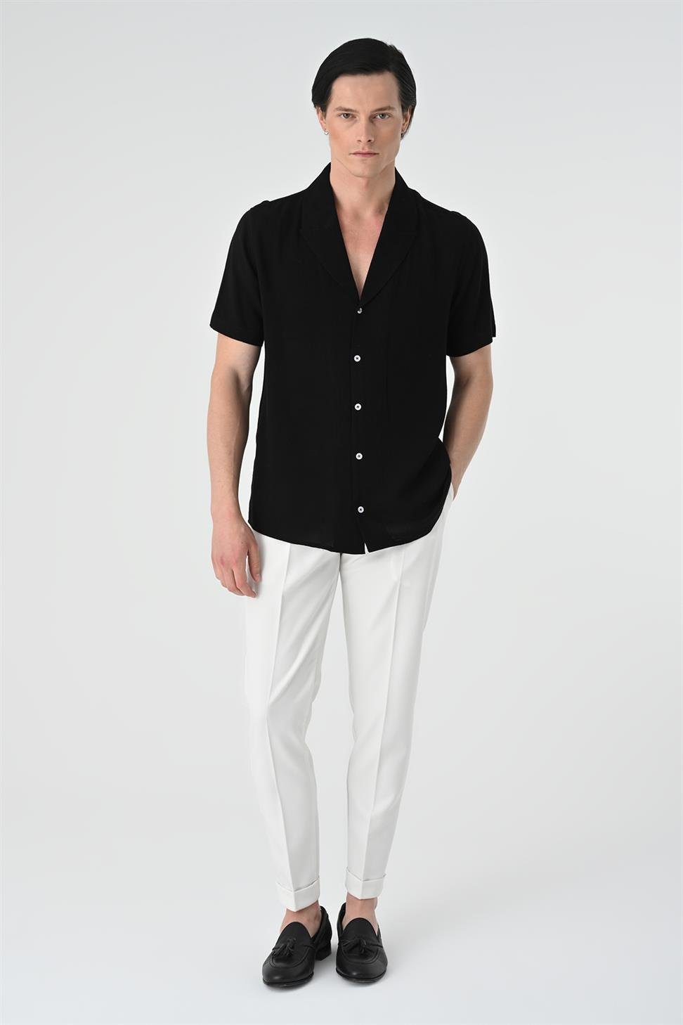 سترة طوق قميص الرجال