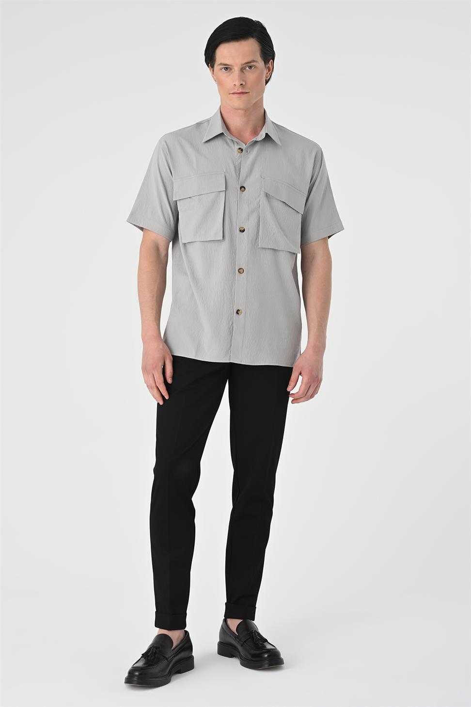 قميص رجالي بجيب مزدوج