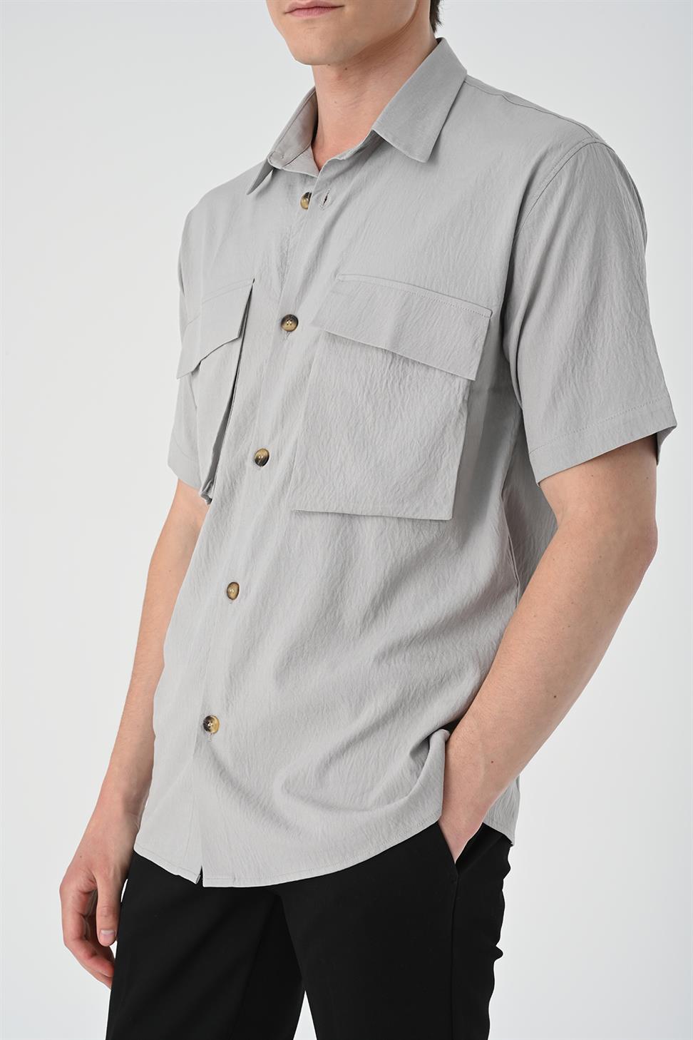 قميص رجالي بجيب مزدوج