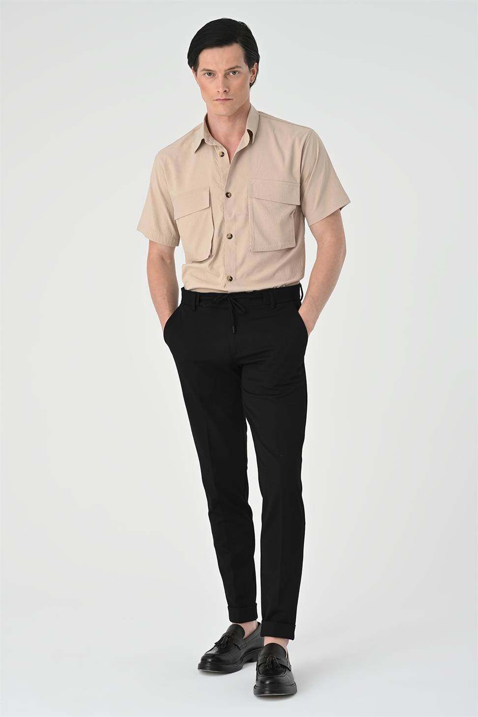 قميص رجالي بجيب مزدوج