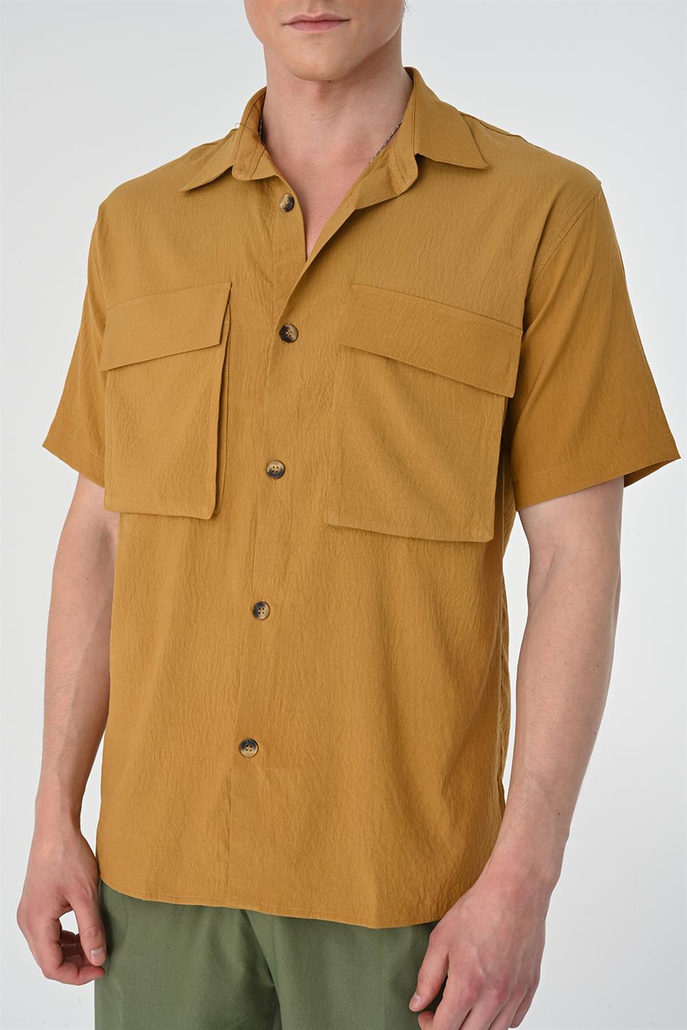 قميص رجالي بجيب مزدوج