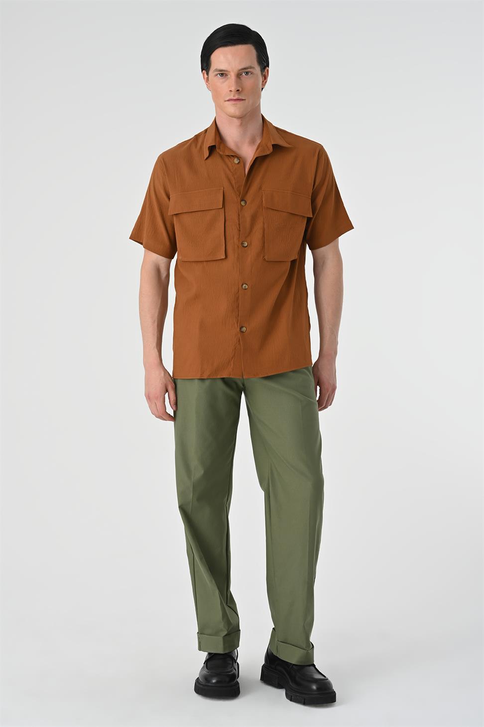 قميص رجالي بجيب مزدوج