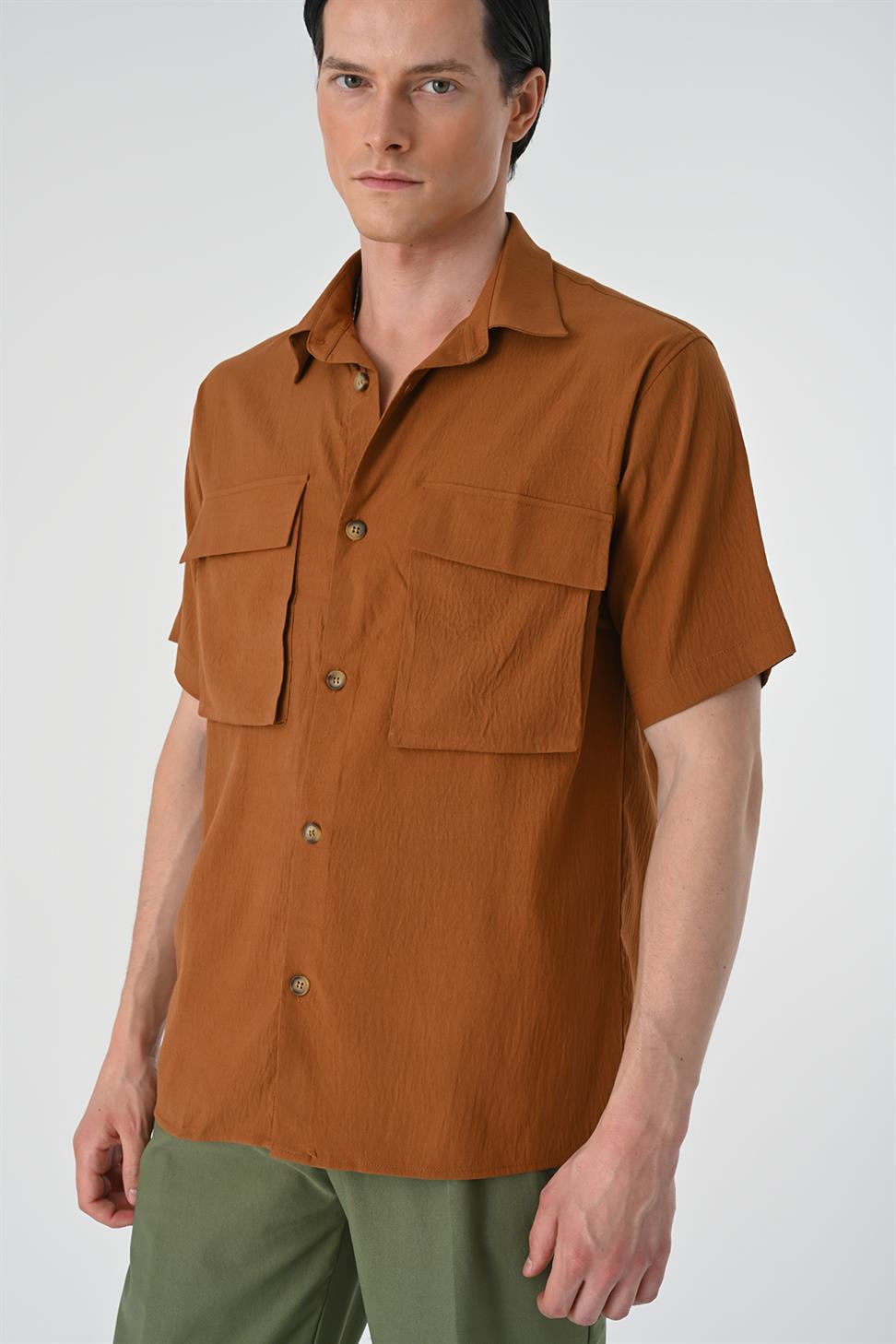 قميص رجالي بجيب مزدوج