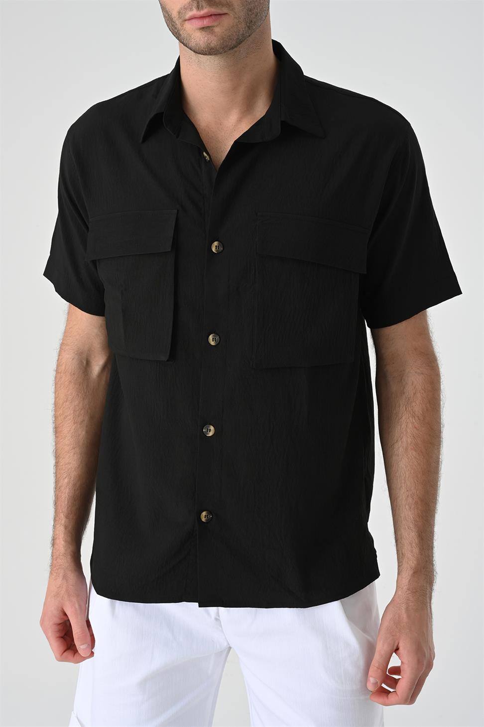 قميص رجالي بجيب مزدوج