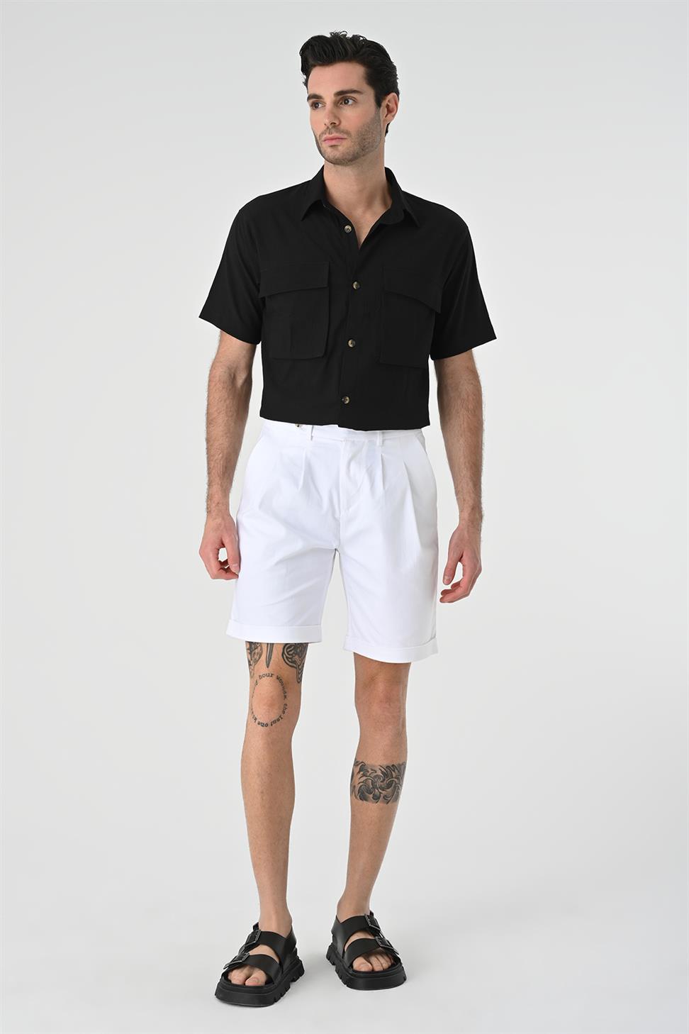 قميص رجالي بجيب مزدوج