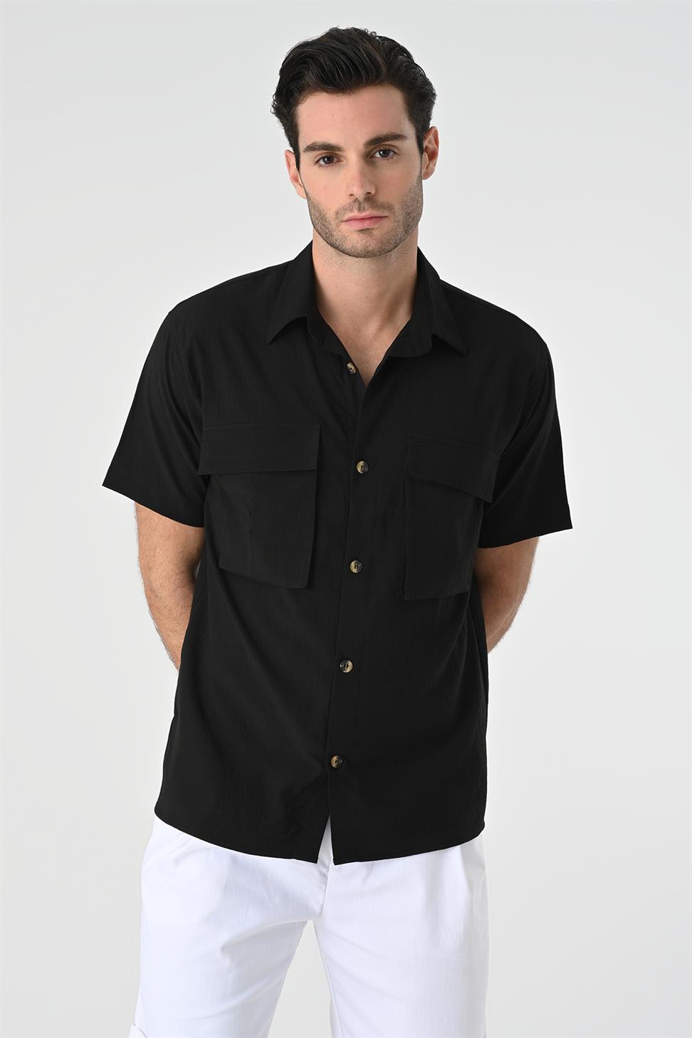 قميص رجالي بجيب مزدوج