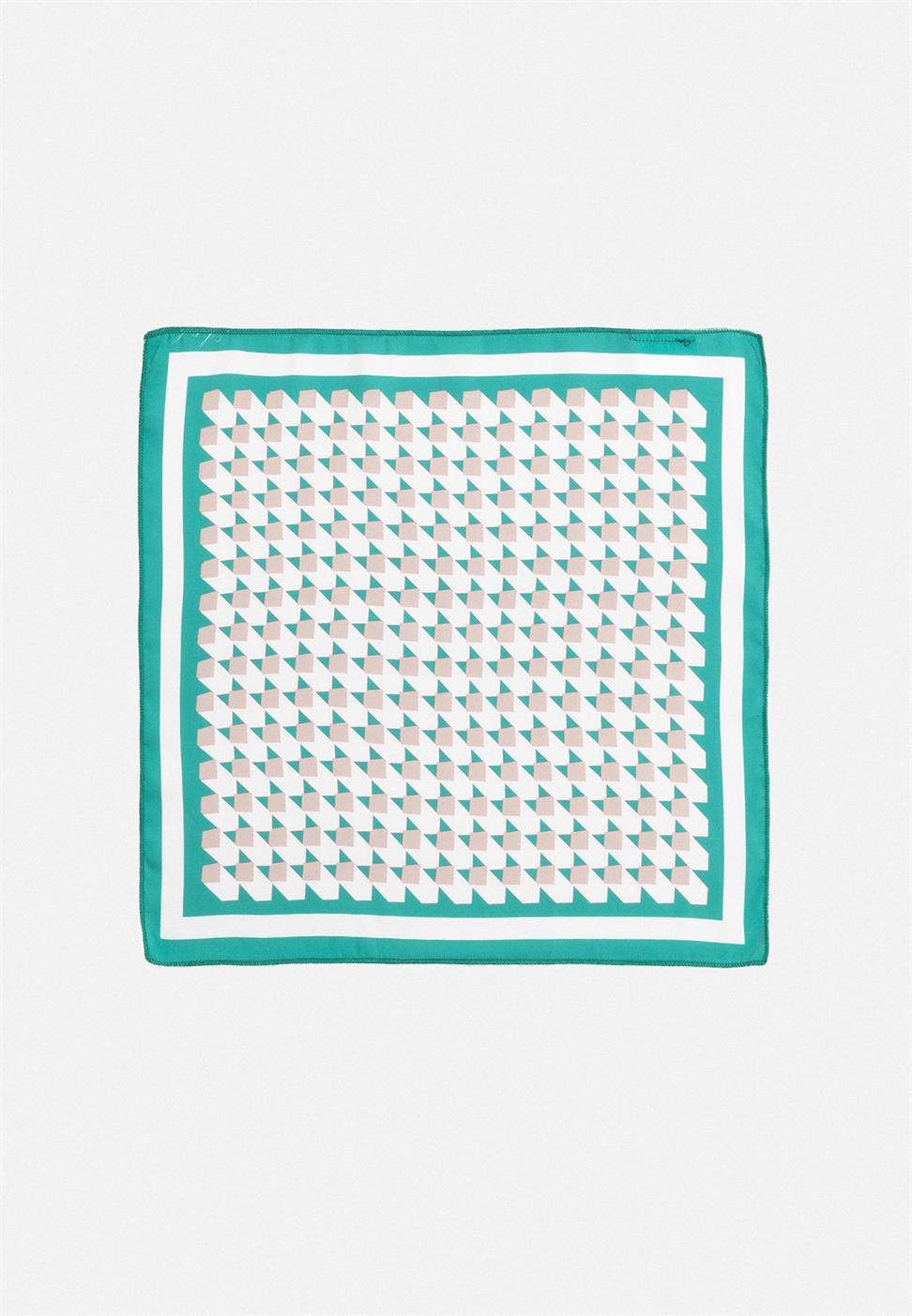 منديل مزدوج اللون مربع منقوش