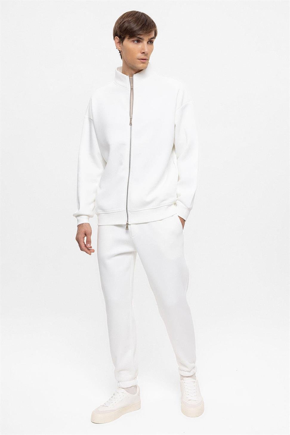 سترة عالية الياقة بسحاب مزدوج للإغلاق للرجال