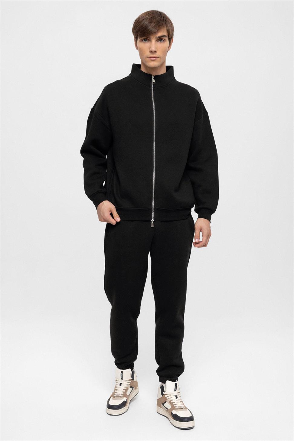 سترة عالية الياقة بسحاب مزدوج للإغلاق للرجال