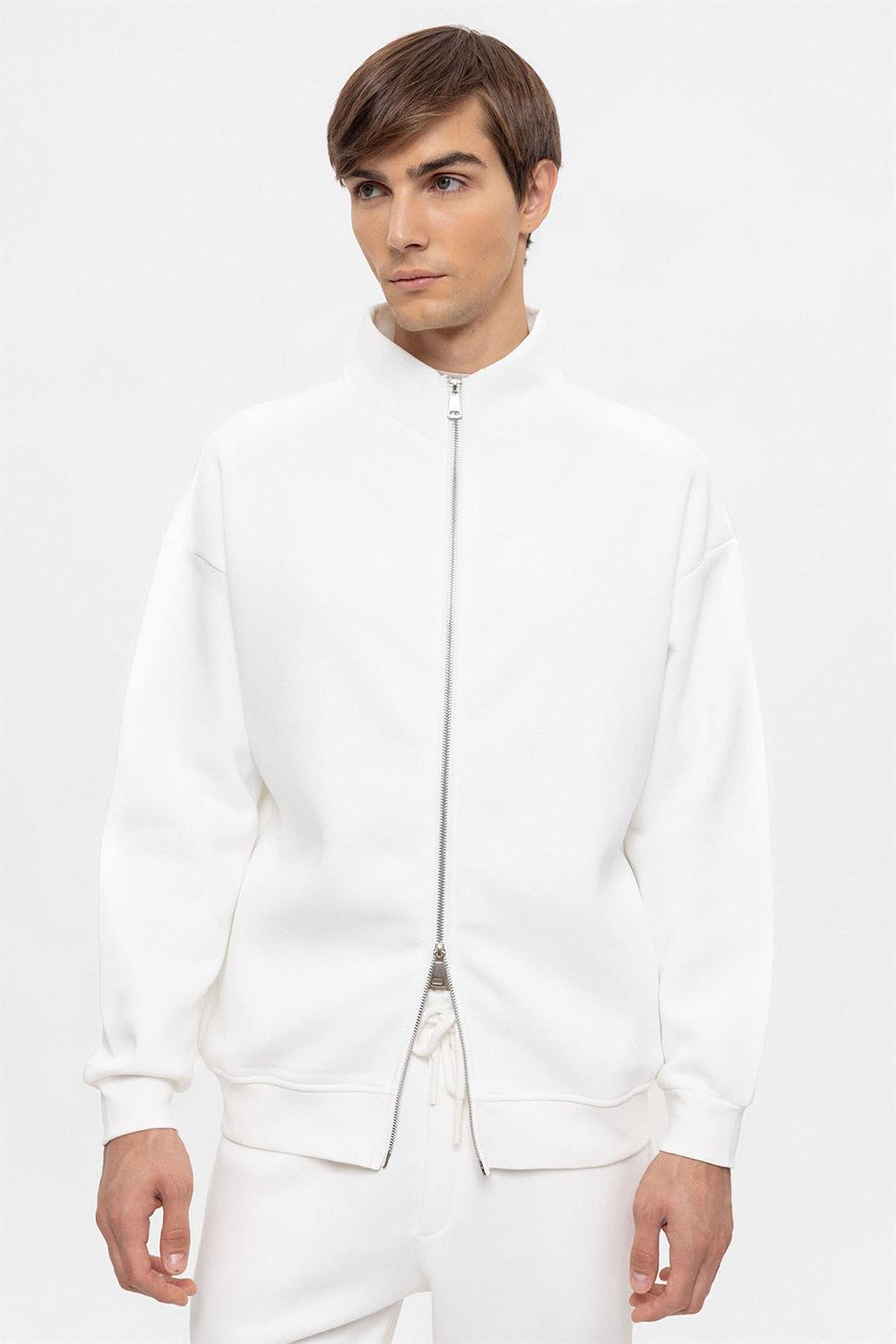 سترة عالية الياقة بسحاب مزدوج للإغلاق للرجال