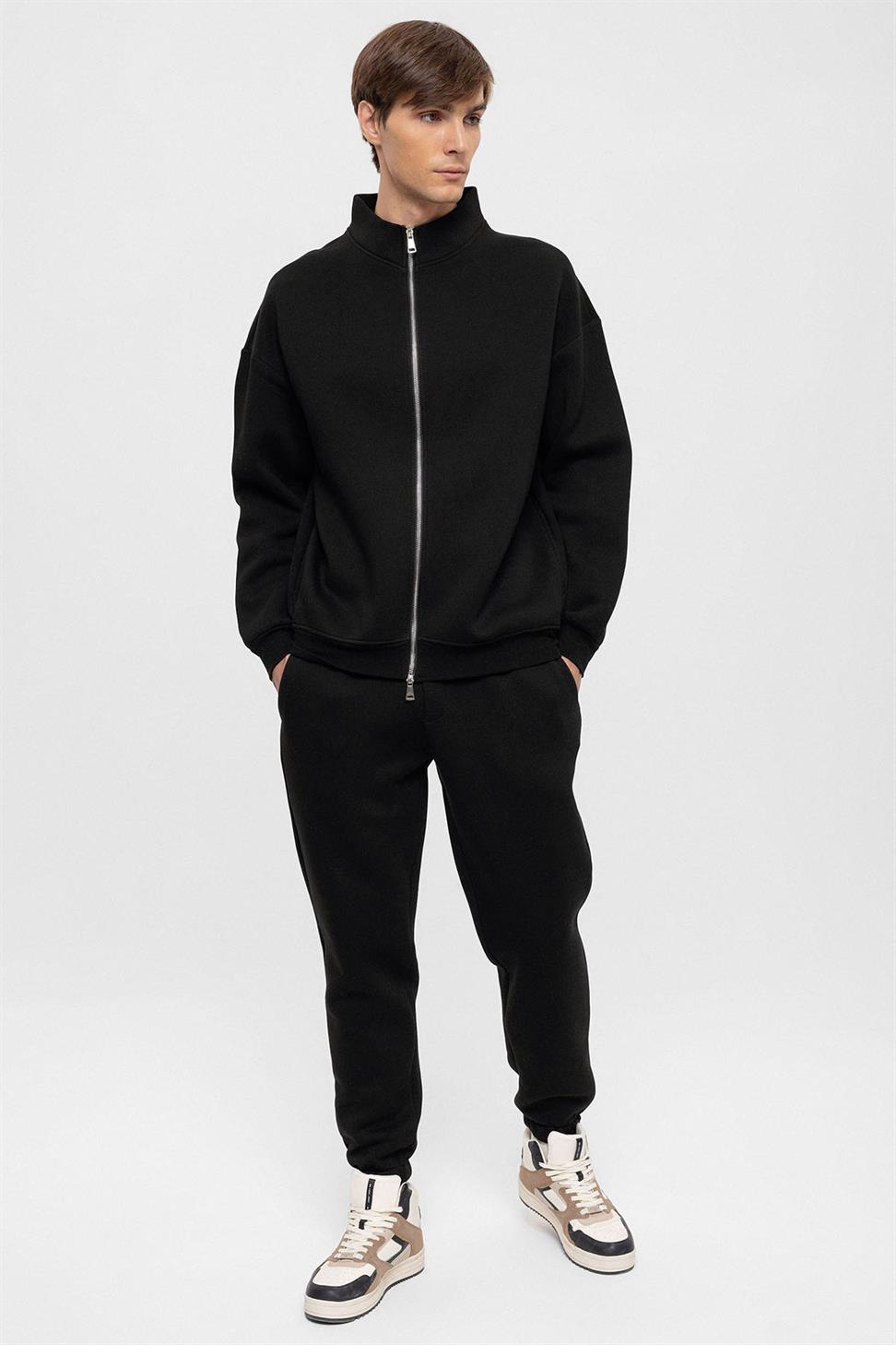 سترة عالية الياقة بسحاب مزدوج للإغلاق للرجال