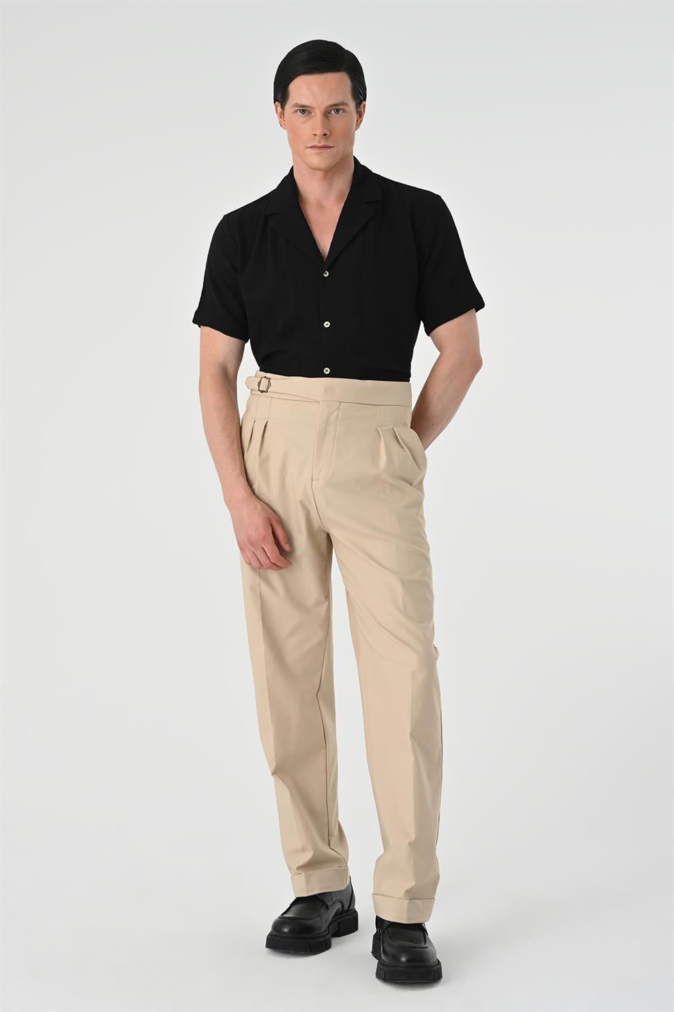 قميص منقوش بأكمام قصيرة للرجال