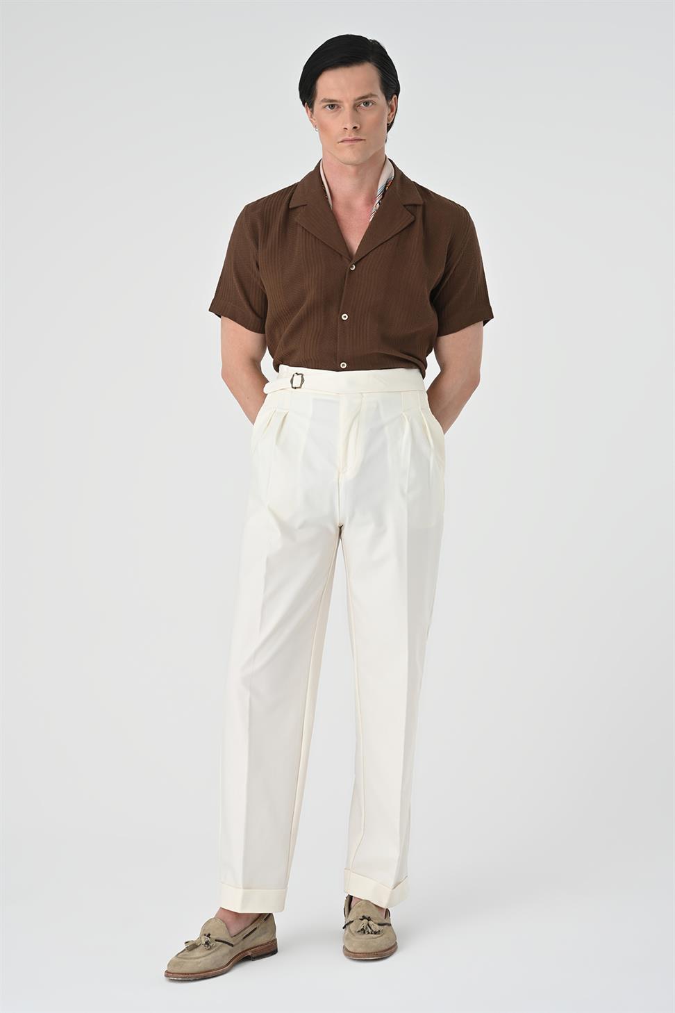 قميص منقوش بأكمام قصيرة للرجال