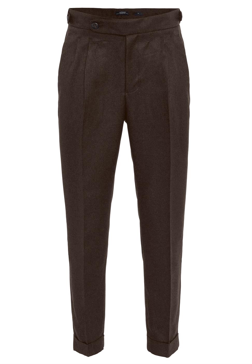 مزدوجة الساق عالية الخصر سراويل الرجال مطوي