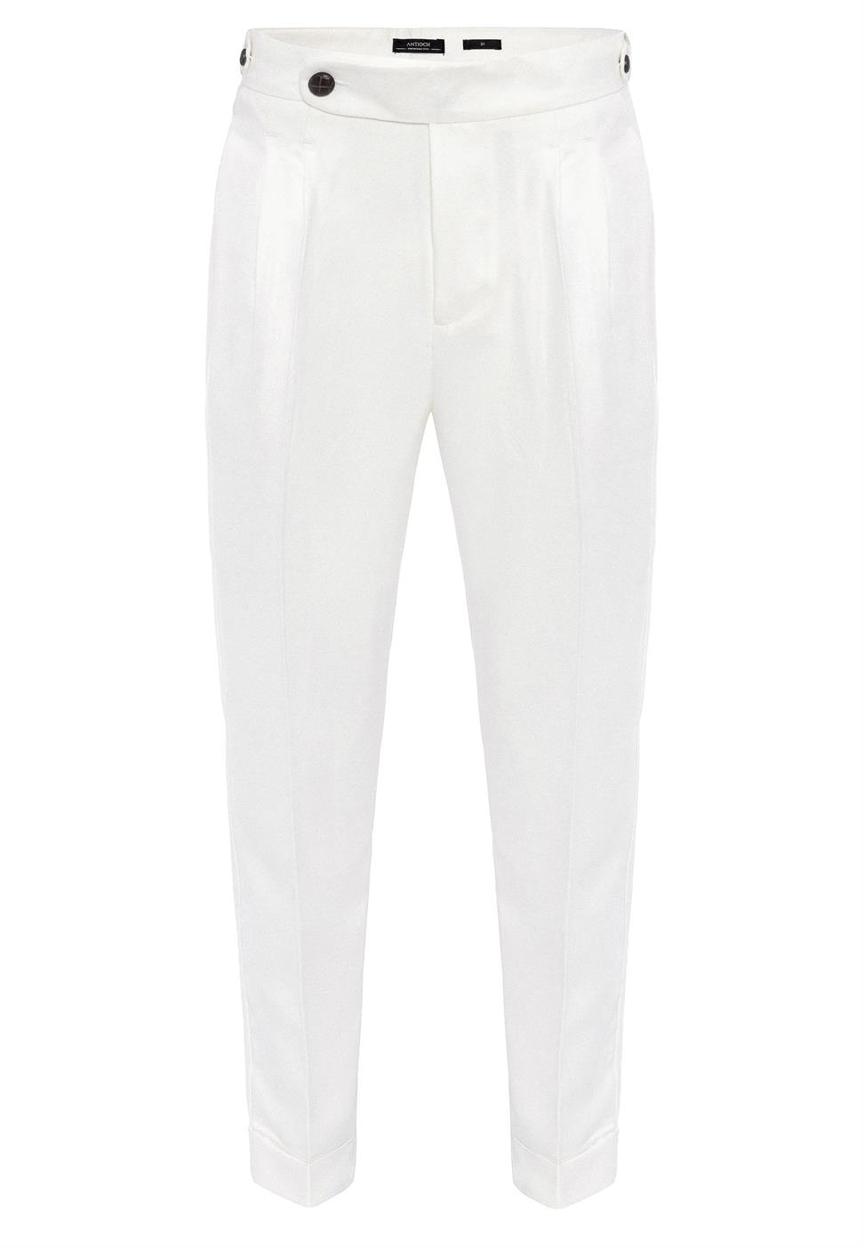 مزدوجة الساق عالية الخصر سراويل الرجال مطوي