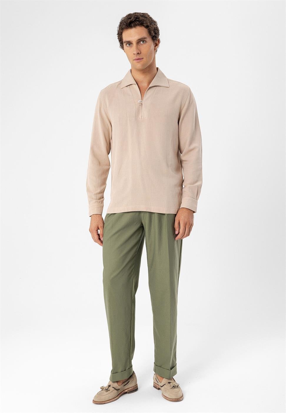 زر قميص مفصل للرجال