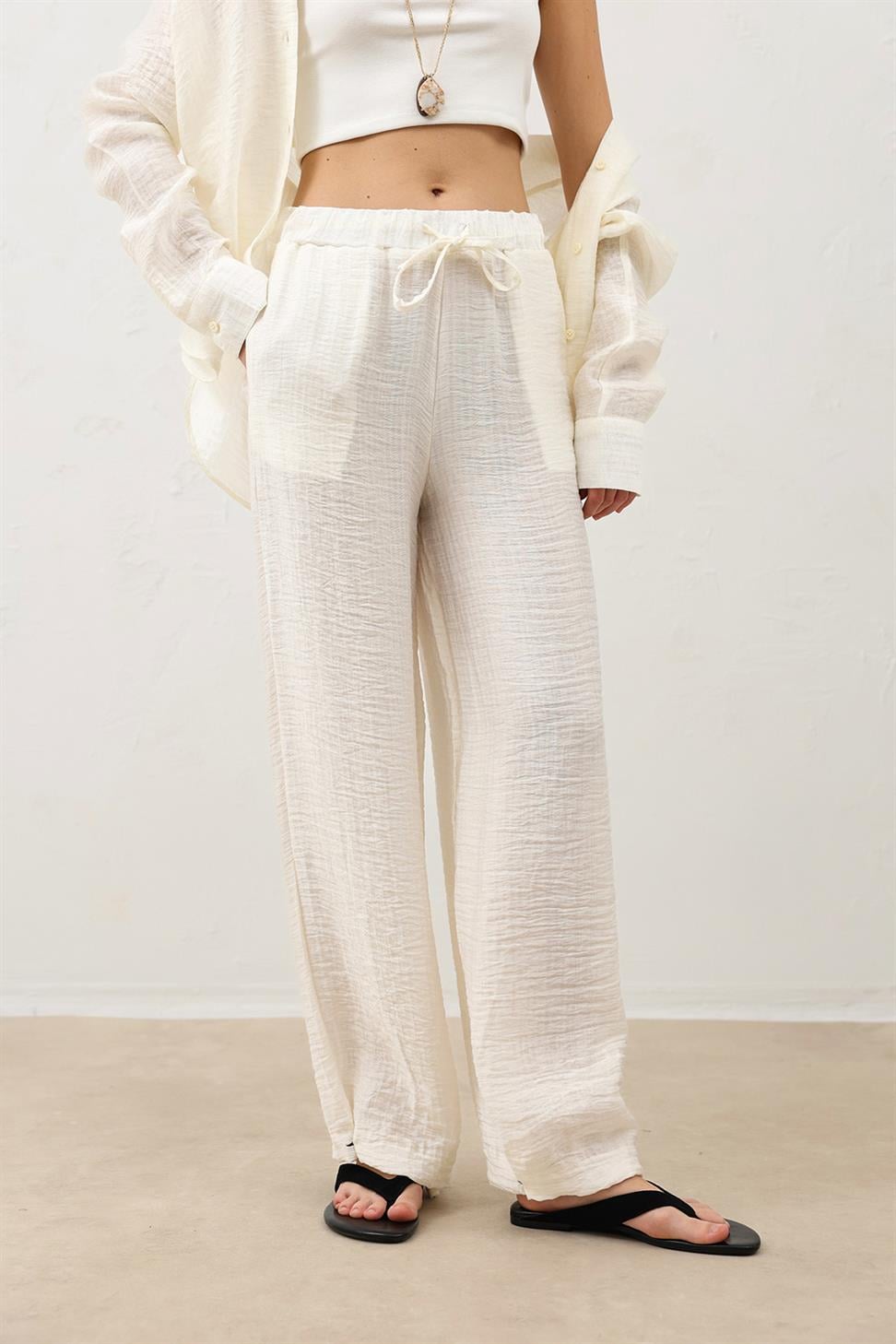 بنطلون نسائي قابل للتعديل مع أساور