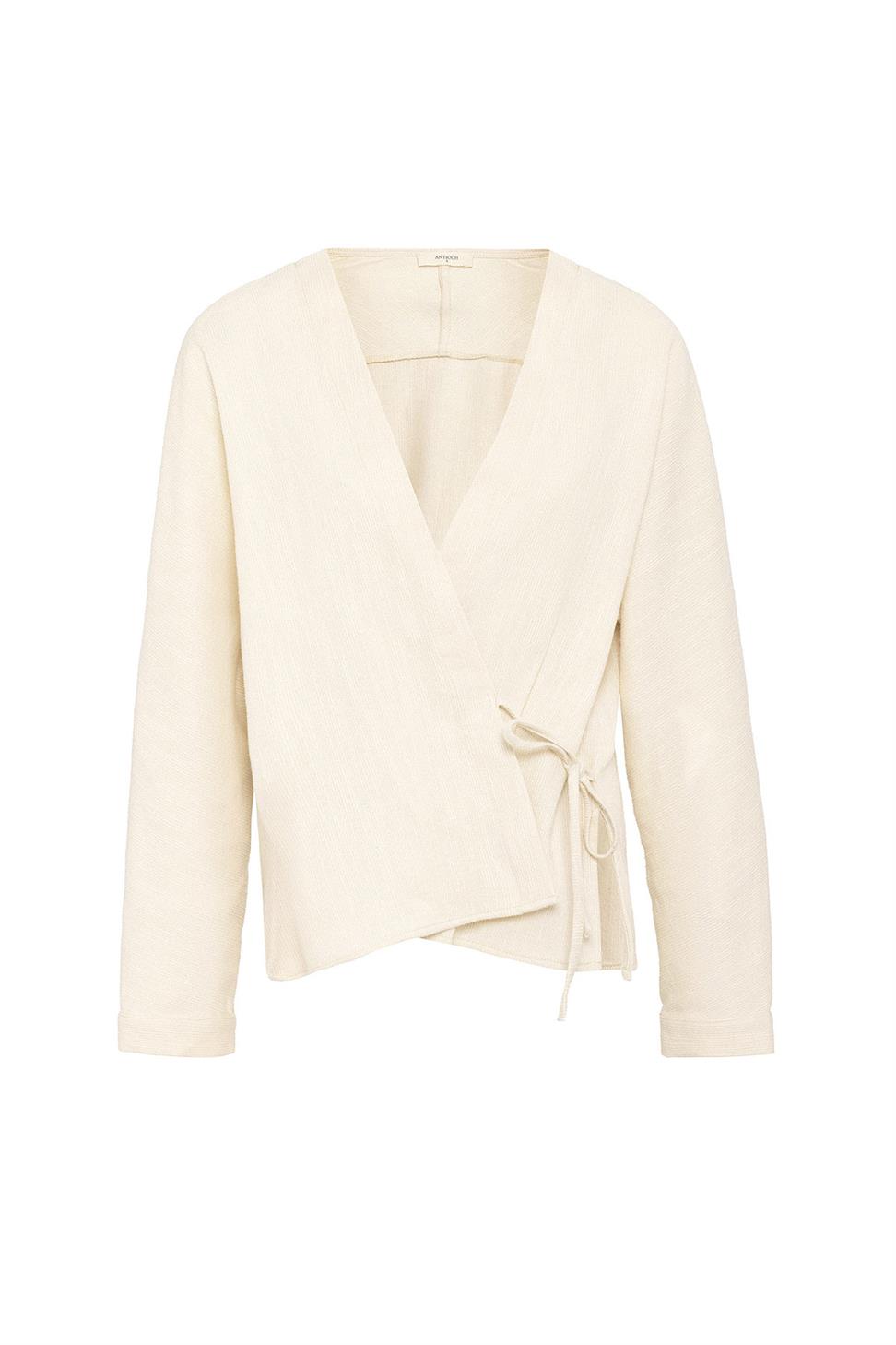 Antioch Ekru Bağlamalı Kimono Kadın Gömlek
