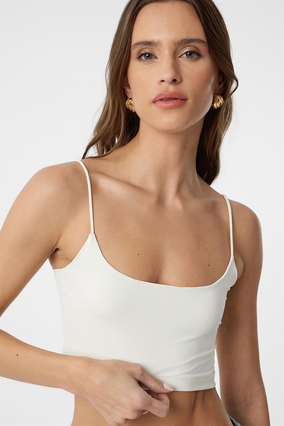 Antioch Ekru Basic Kadın Askılı Top