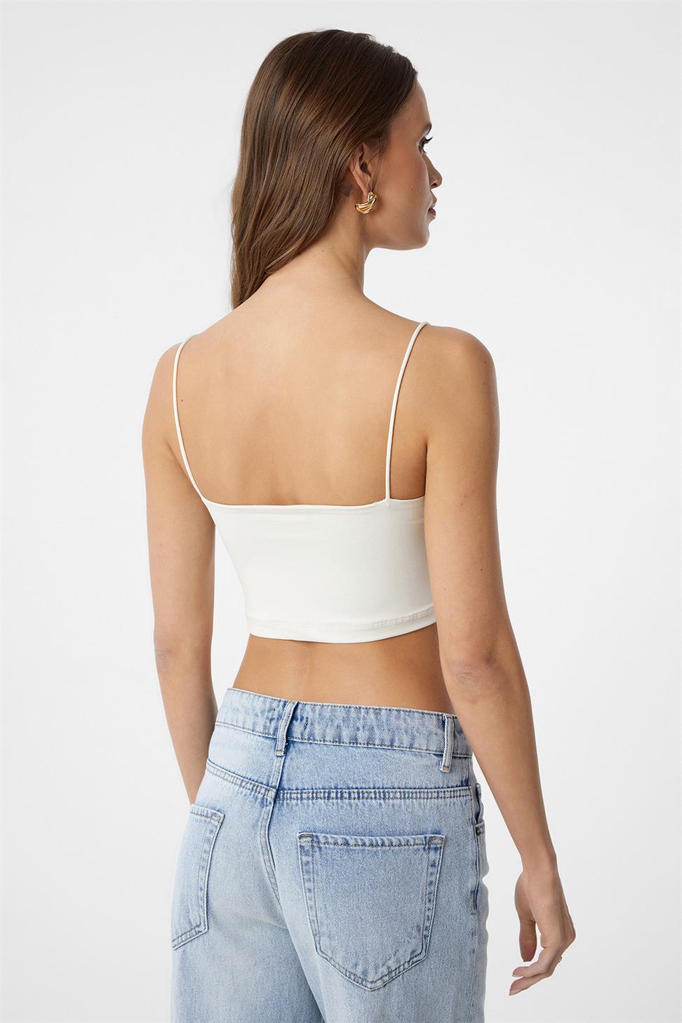 Antioch Ekru Basic Kadın Askılı Top