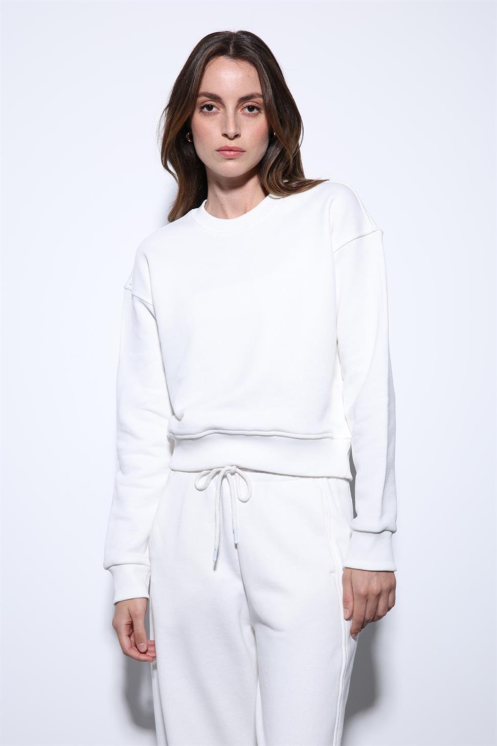 Antioch Ekru Basic Kadın Sweatshirt