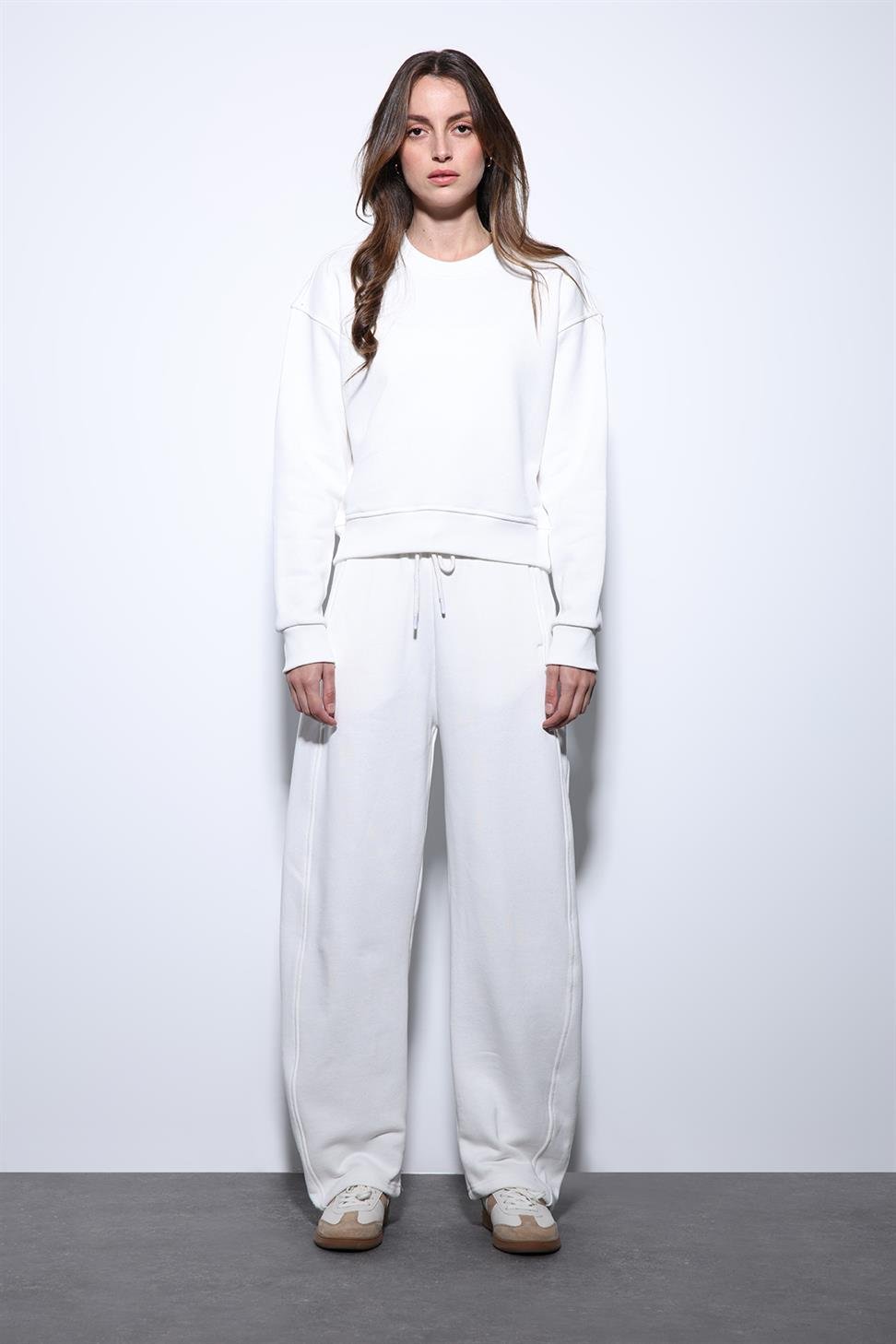 Antioch Ekru Basic Kadın Sweatshirt