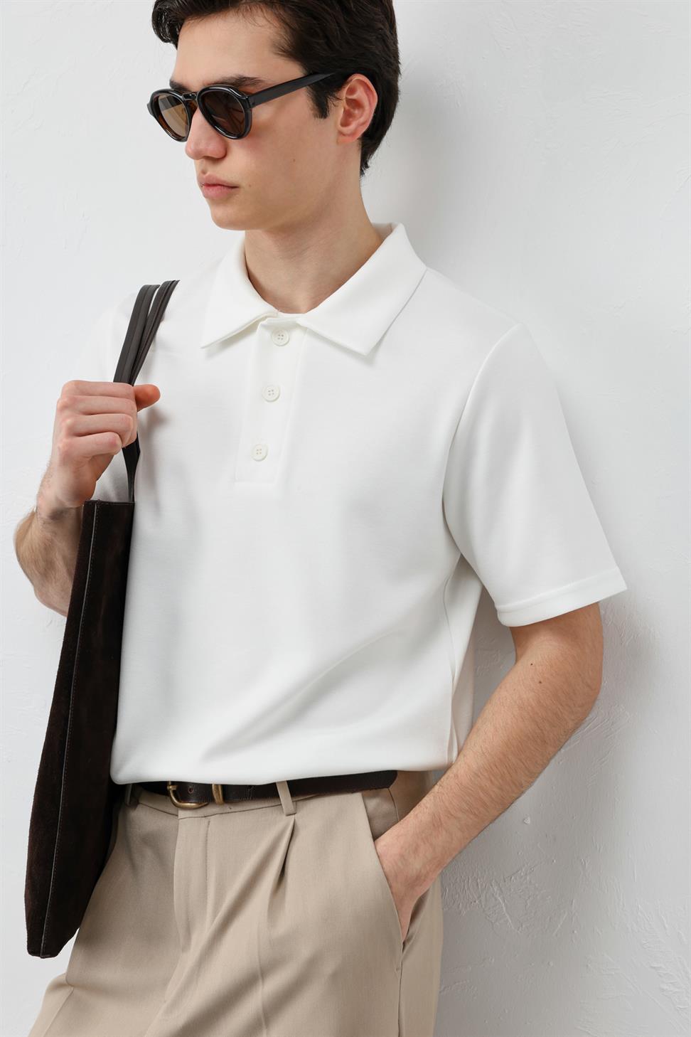 Basic Polo-Neck Mens T-Shirt