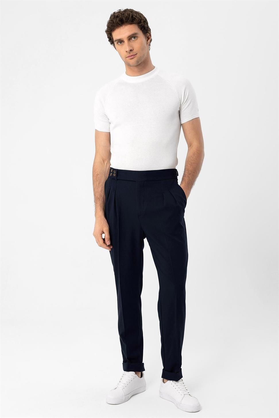 Antioch Ekru Bisiklet Yaka Slim Fit Erkek Triko T-Shirt