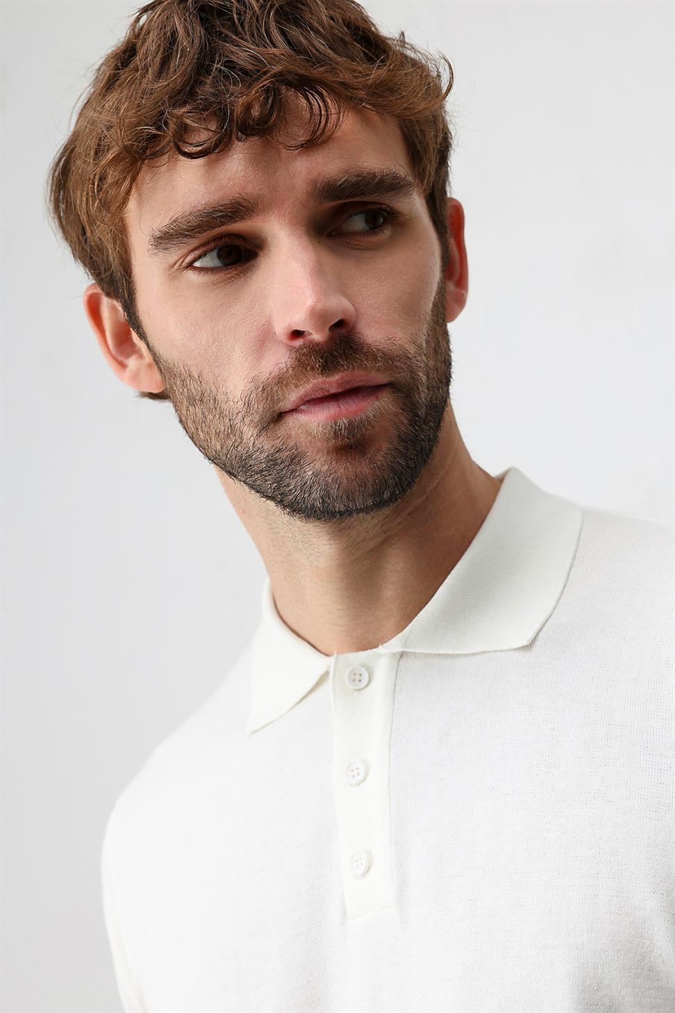 Comfort Slim Polo Neck Mens Knit T-Shirt