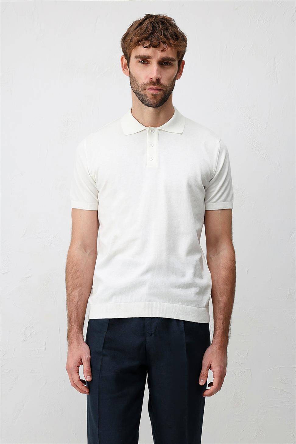 Comfort Slim Polo Neck Mens Knit T-Shirt