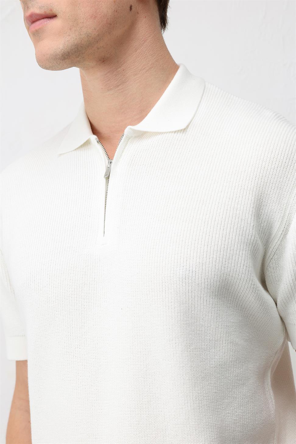 Comfort Slim Zippered Mens Knit T-Shirt