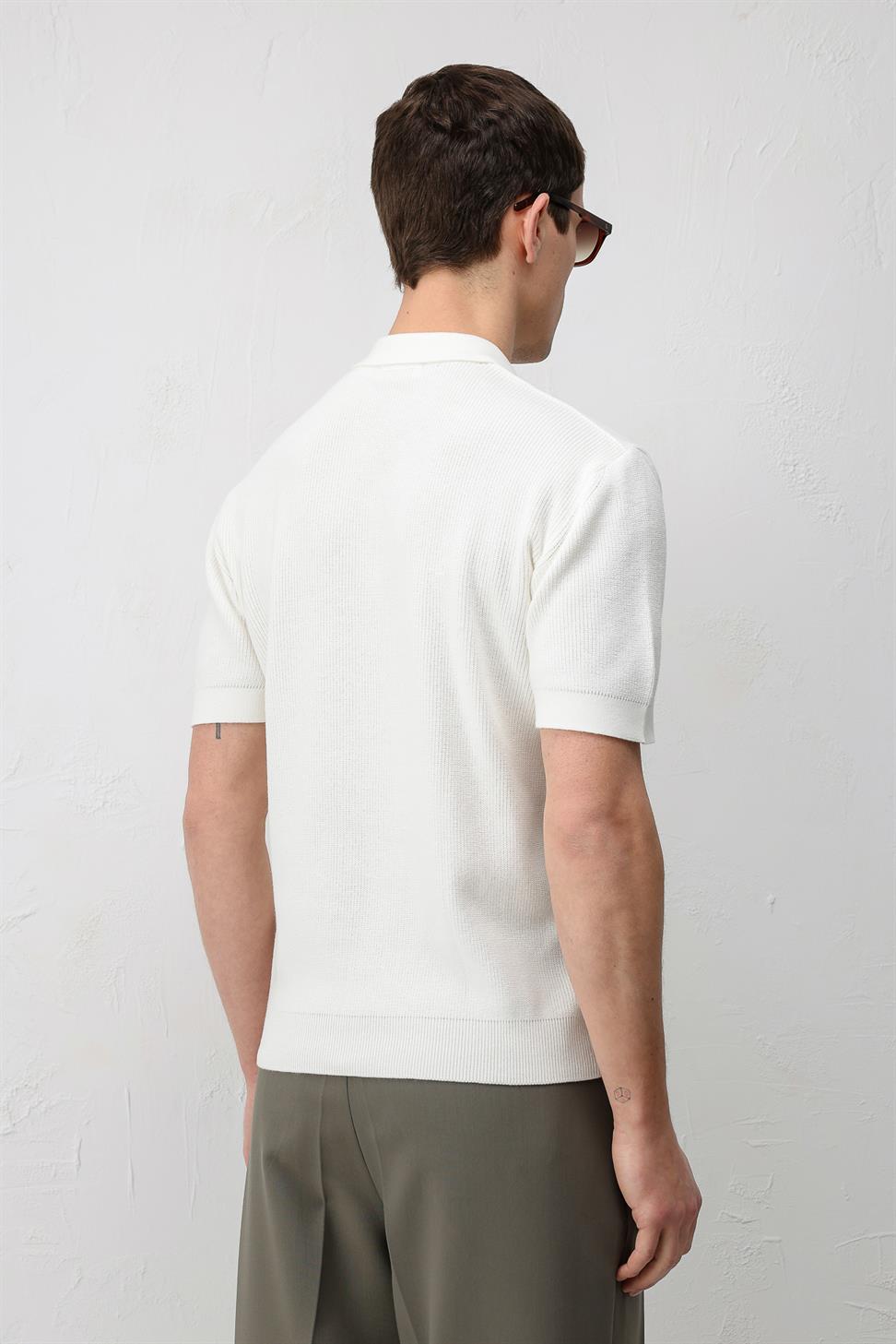 Comfort Slim Zippered Mens Knit T-Shirt