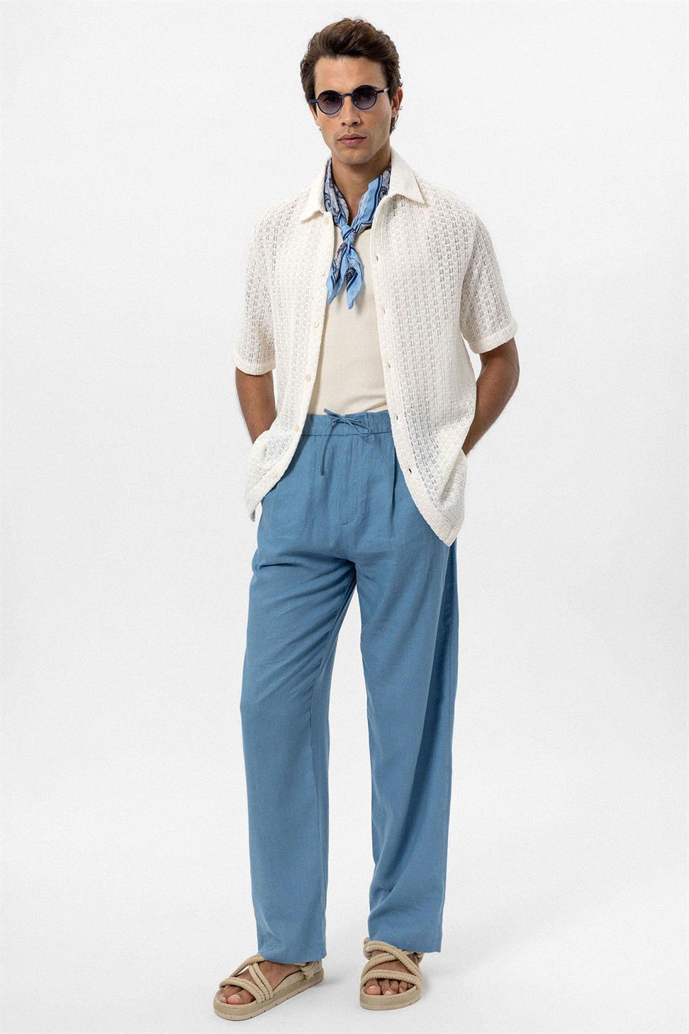 Antioch Ekru Dokulu Kroşe Erkek Gömlek