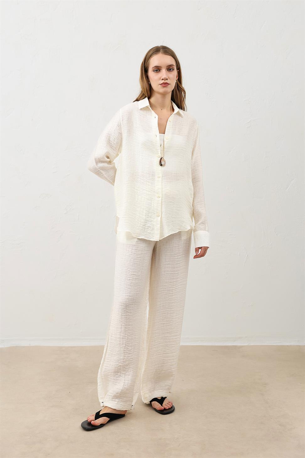 قميص نسائي من الشاش المطرز