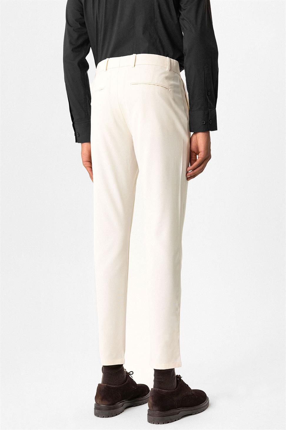 Antioch Ekru Erkek Slim Fit Kumaş Pantolon