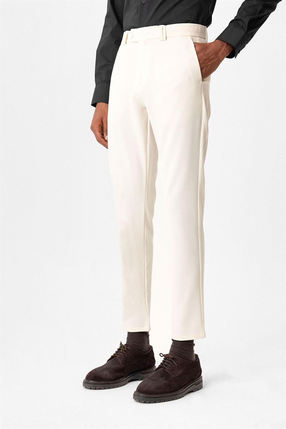 Antioch Ekru Erkek Slim Fit Kumaş Pantolon