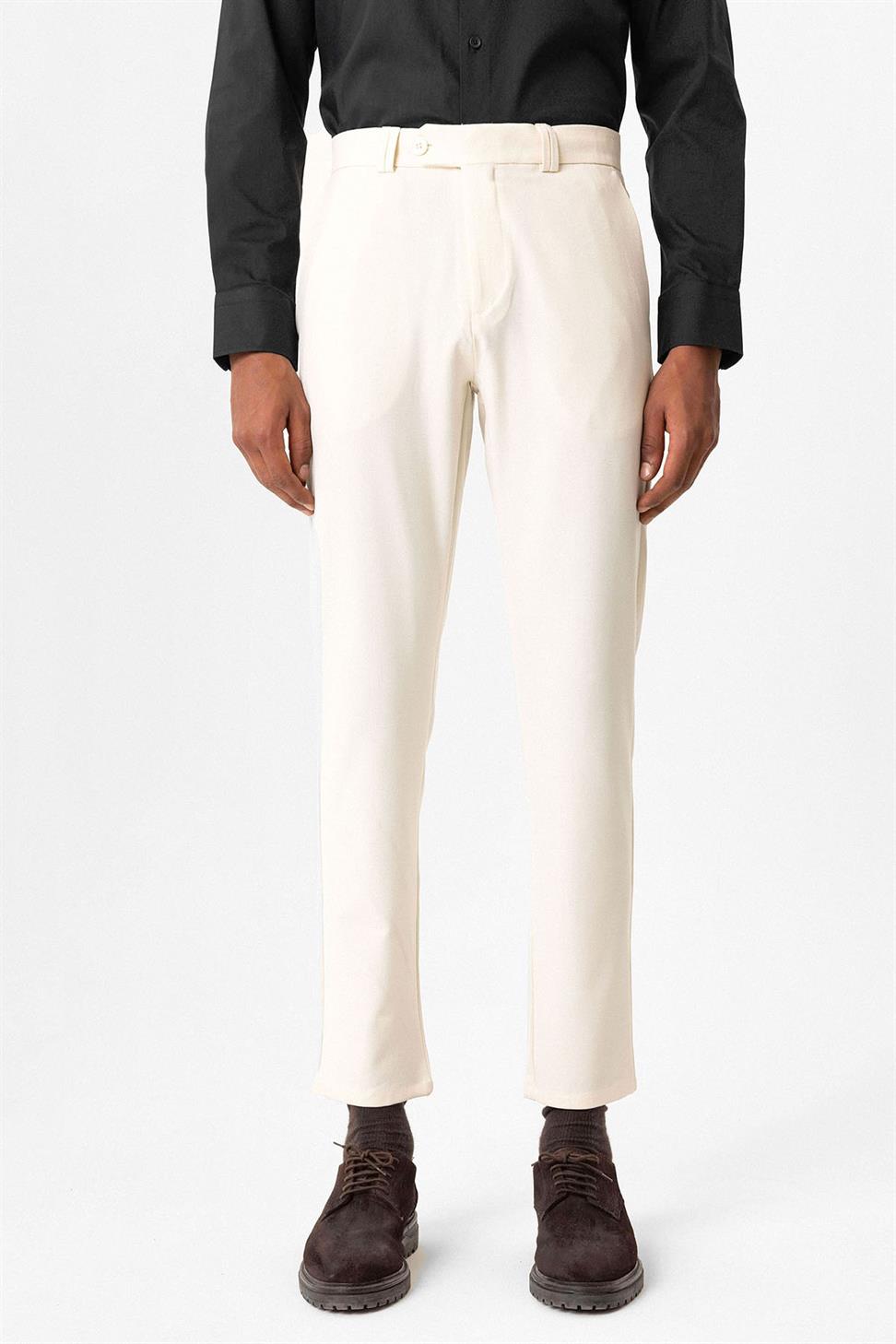 Antioch Ekru Erkek Slim Fit Kumaş Pantolon